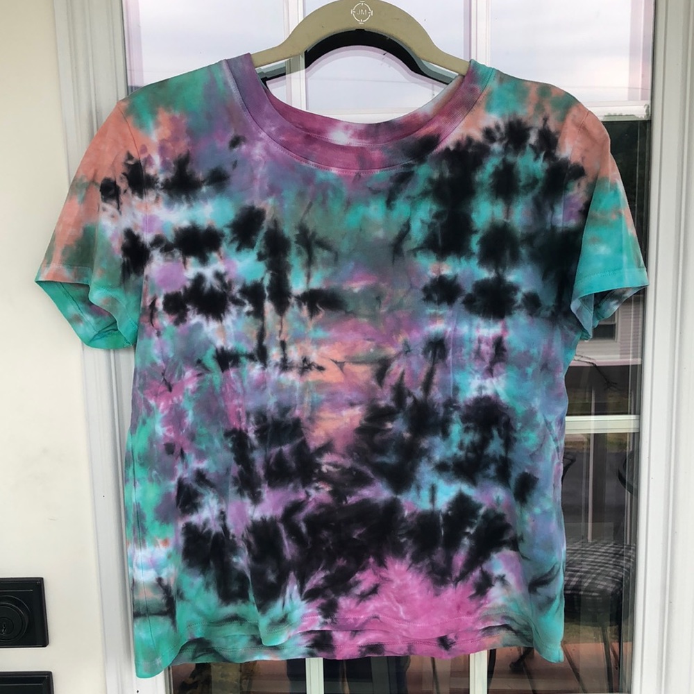 Rue21 Multicolor Purple Black T-Shirt Medium Tie Dye